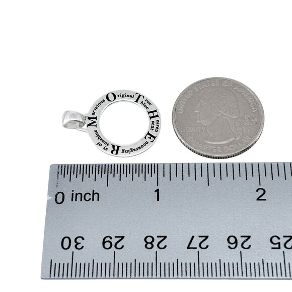 Vintage Sterling Silver 925 2.6cm "Mother" Circle Pendant - Picture 5 of 6